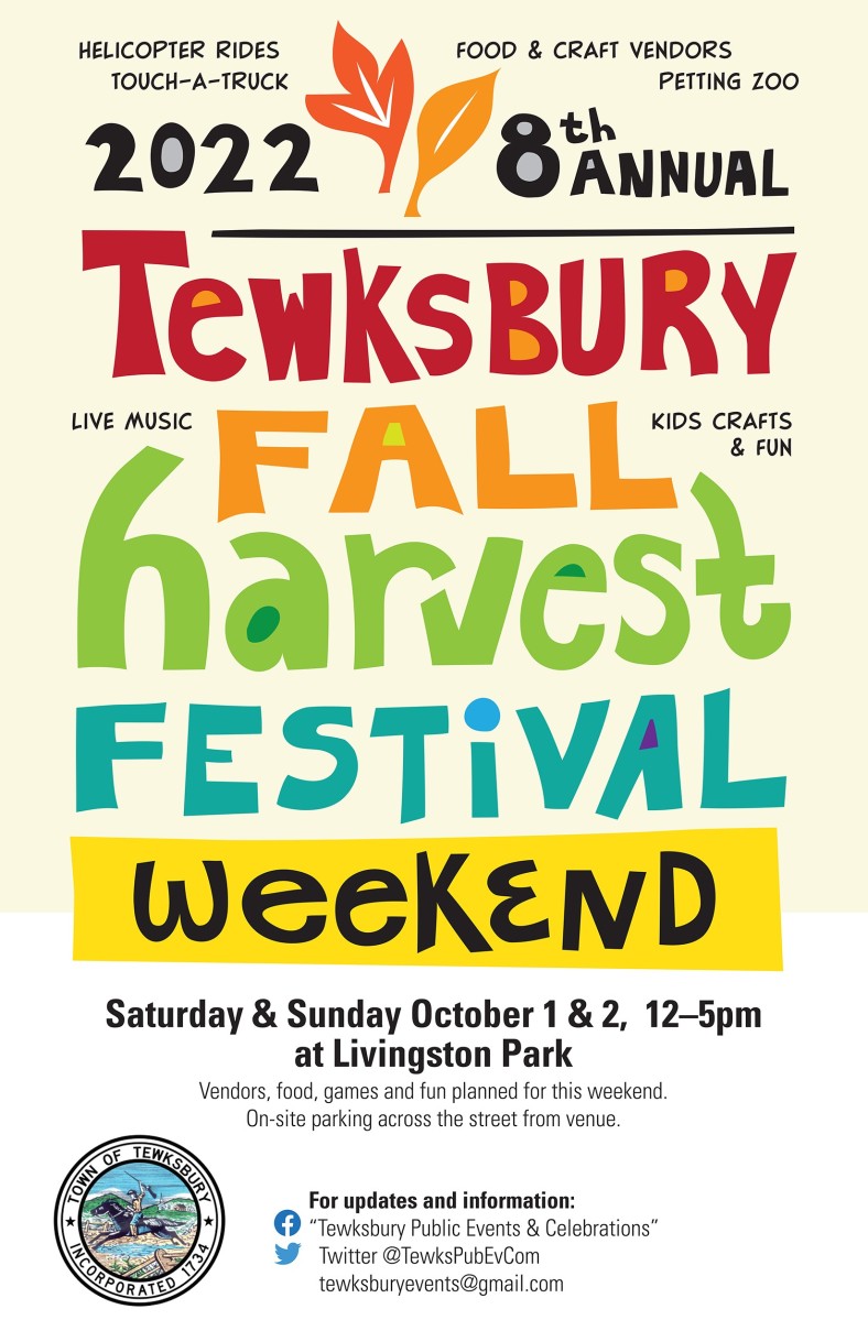 TEWKSBURY FALL HARVEST Oct. & Helicopter 80+ On Apple – Wilmington Craft & On Zoo To Petting Vendors Oct. Wilmington Residents FESTIVAL: 1; Invited Rides & 2 Touch-A-Truck Food